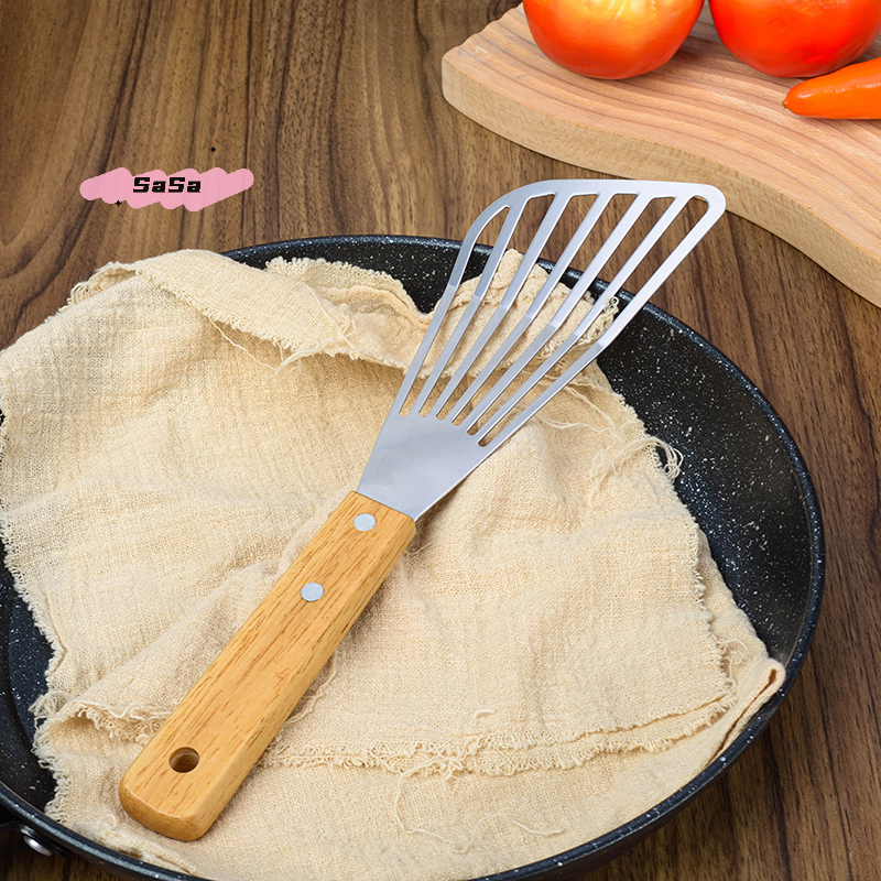 Okonomiyaki Spatula - Stainless Steel Slotted Turner Fish Frying