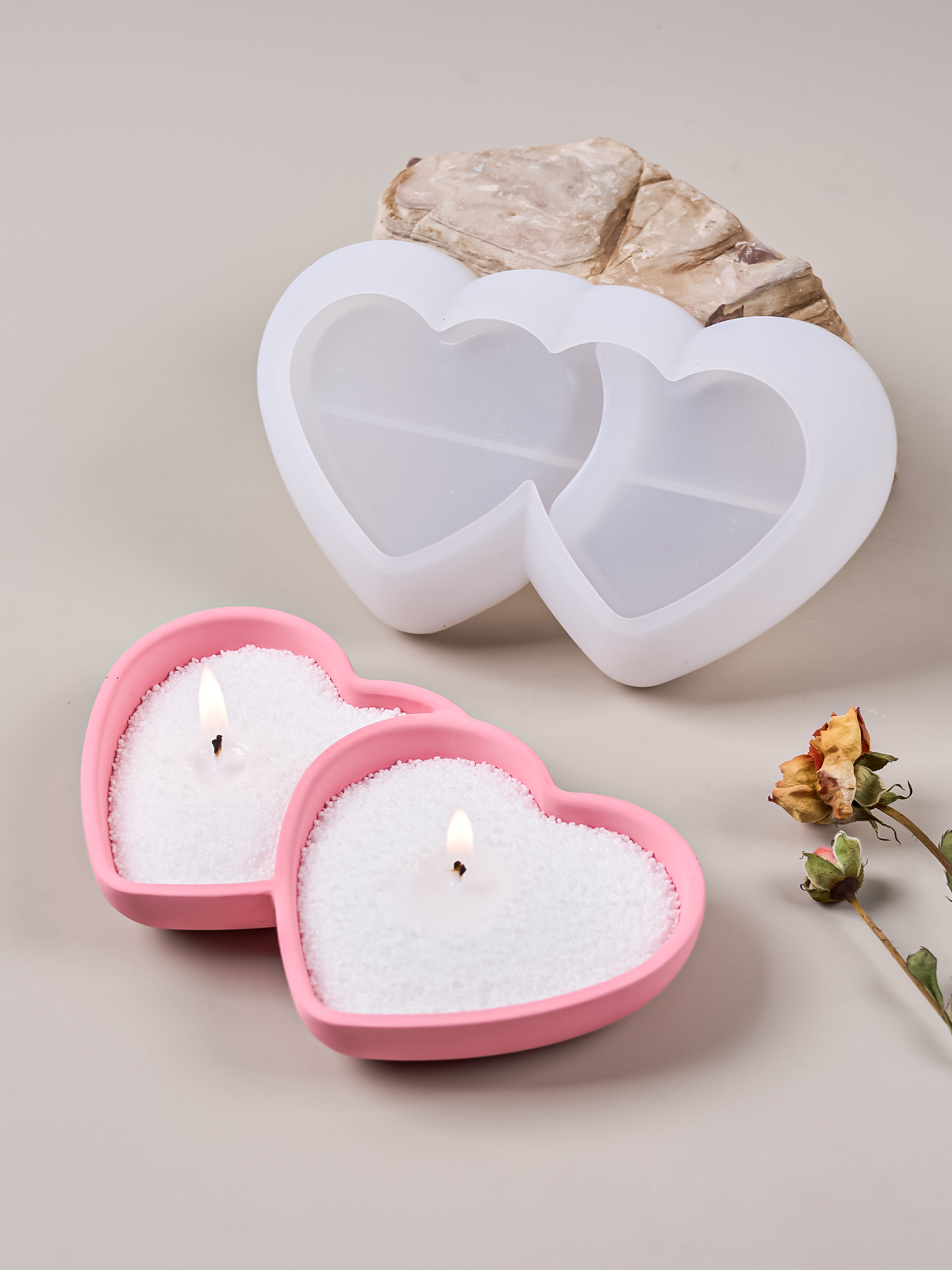 DIY Double Heart Candle Bowl S - Potsticker Mold 评论和价格