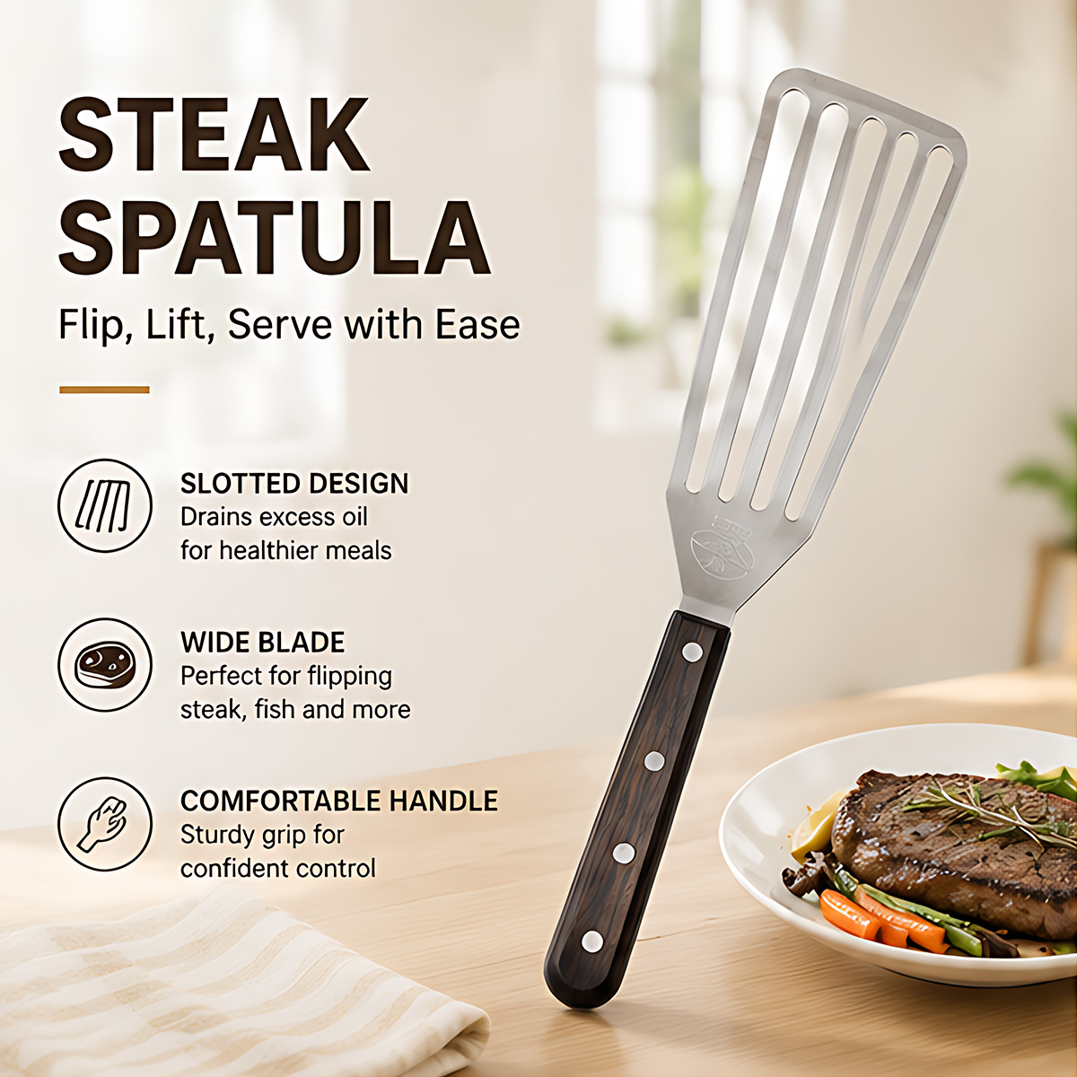 Fish Spatula, Stainless Steel  - Okonomiyaki Spatula 评论和价格