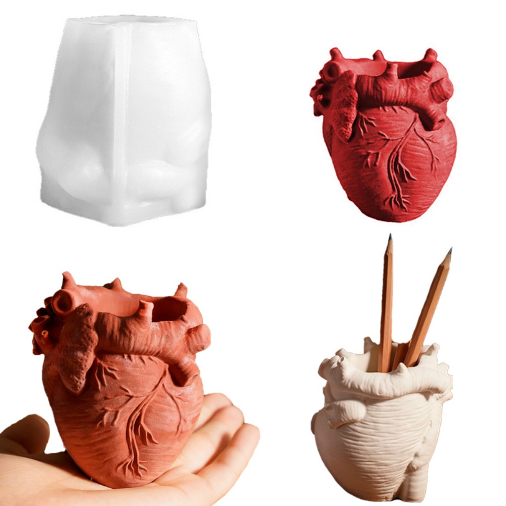 Heart Flowerpot Vase Resin Sil - Potsticker Mold 评论和价格