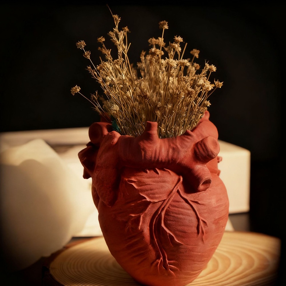 Heart Flowerpot Vase Resin Sil - Potsticker Mold 评论和价格
