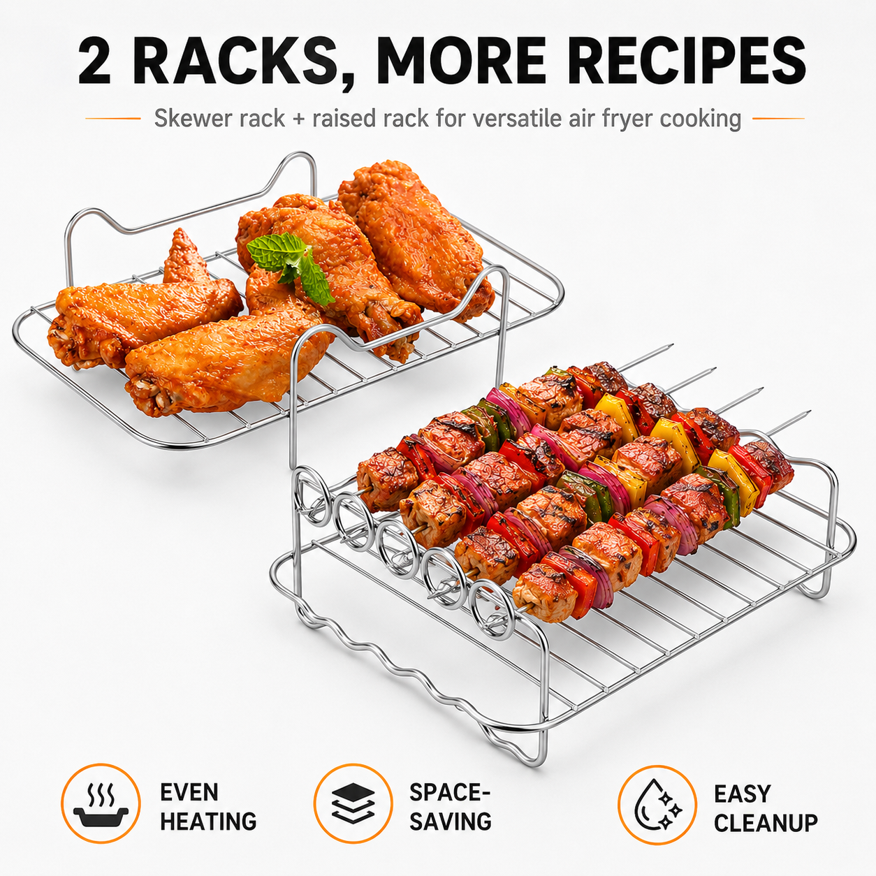 Stainless Steel Dual Air Fryer - Hot Dog Press 评论和价格