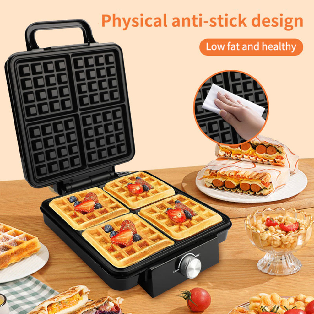 4-Slice Belgian Waffle Maker 1 - Egg Waffle Pan 评论和价格