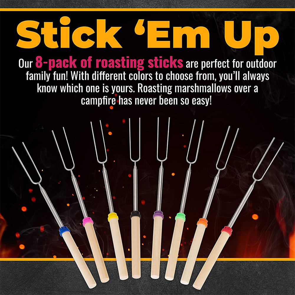 8Pcs Barbecue Skewers Stainles - Hot Dog Press 评论和价格