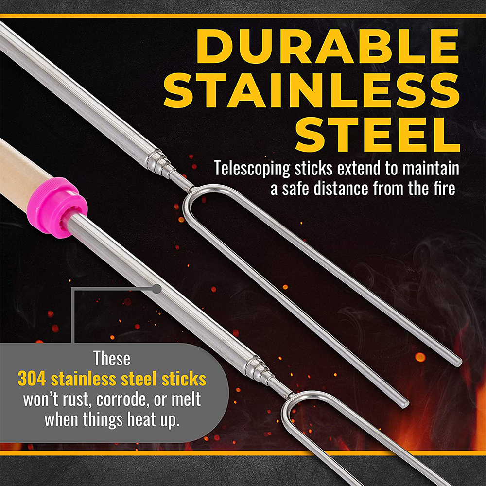 8Pcs Barbecue Skewers Stainles - Hot Dog Press 评论和价格