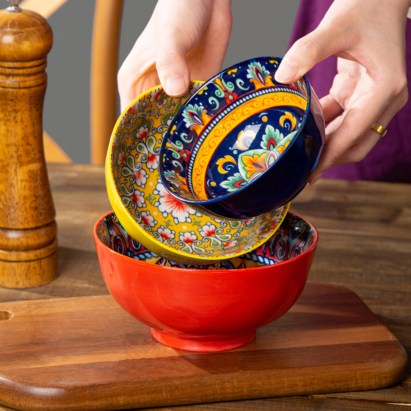 Bohemian Rice Bowl Home Creati - Dim Sum Basket 评论和价格