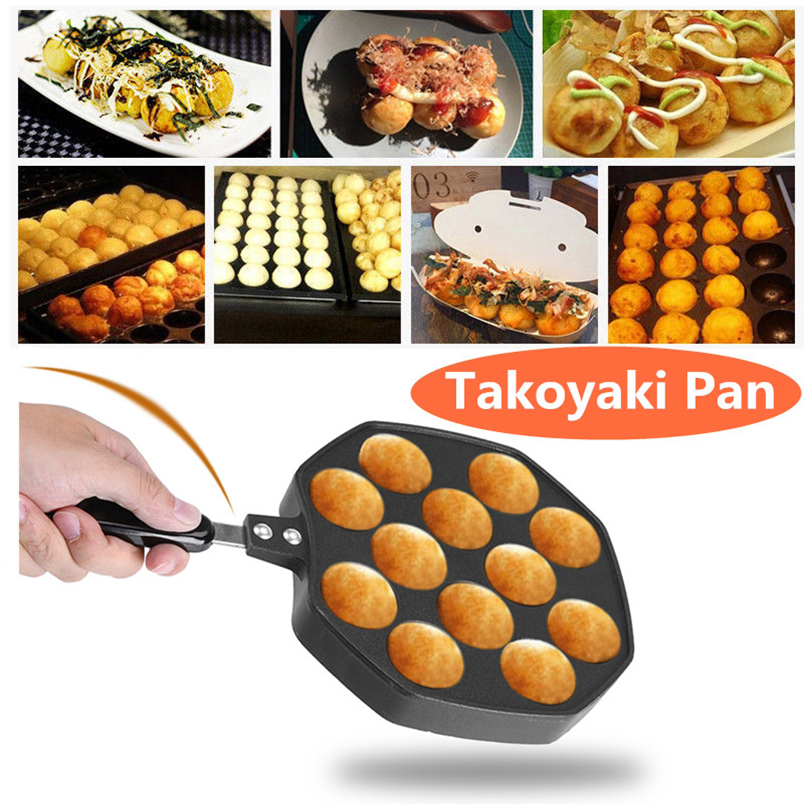 12 Cavity Aluminum Non Stick T - Takoyaki Grill Plate 评论和价格