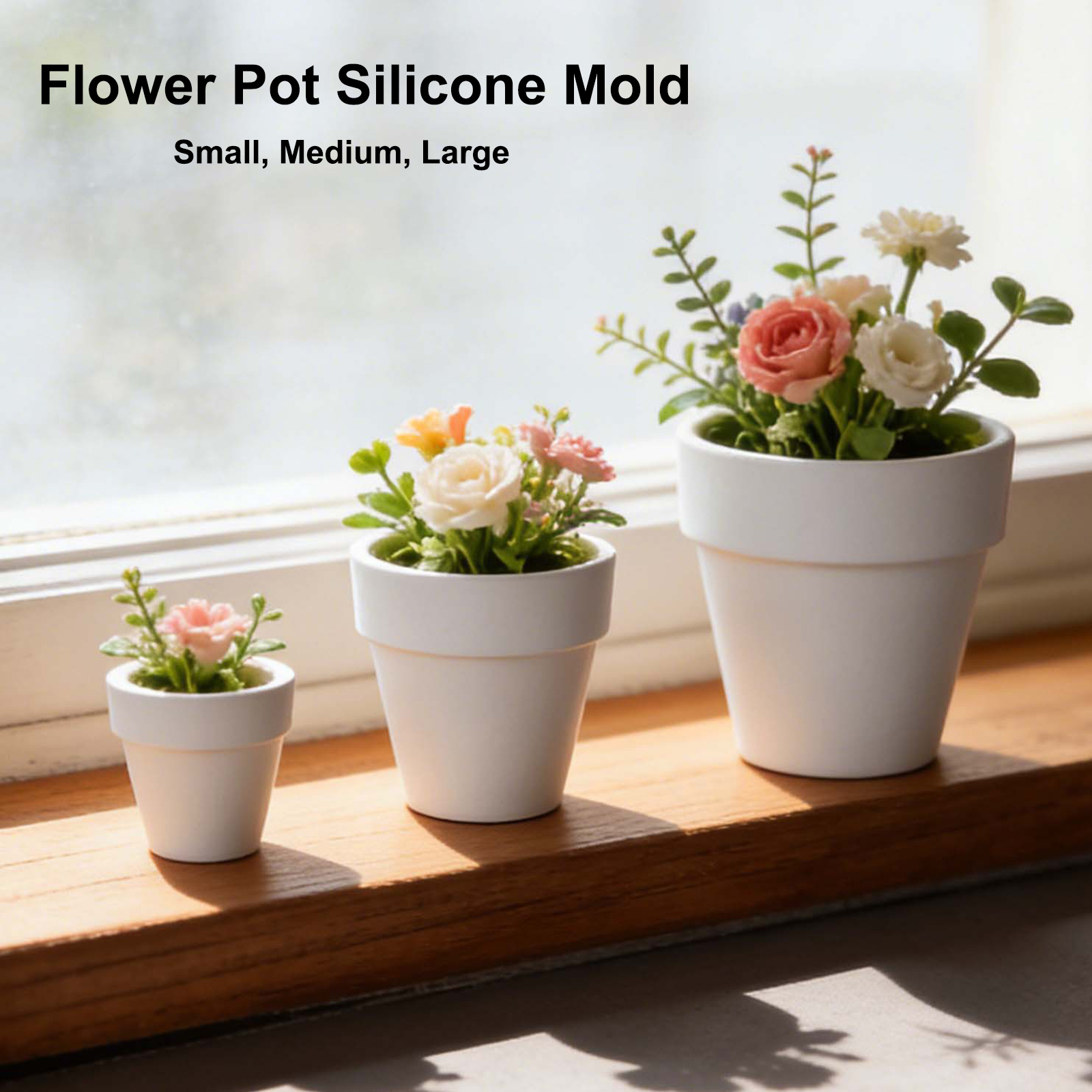 Flower Pot Silicone Molds, 3Pc - Potsticker Mold 评论和价格
