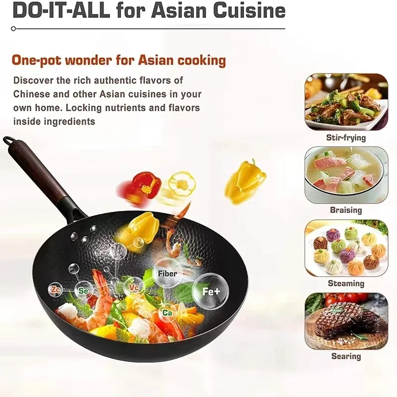 28cm High-Grade Iron Wok Pan W - Cast Iron Corn 评论和价格